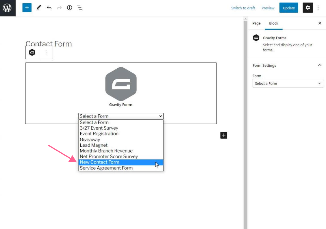 Contact form performance