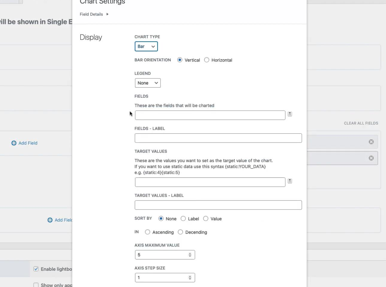 chart settings - GFChart