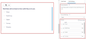 survey field settings